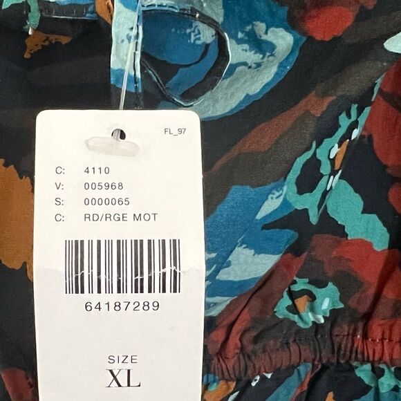 Anthropologie Porridge Red Motif Multi Tiered Boho Poplin Blouse - Picture 9 of 10